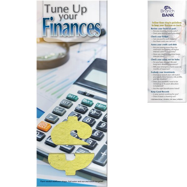 Tune Up Your Finances Plant-A-Shape Bookmark