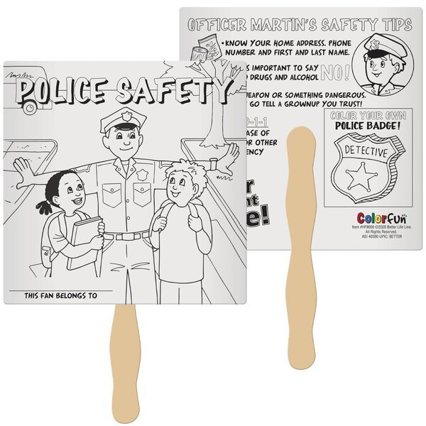 Police Safety Color Fun Hand Fans