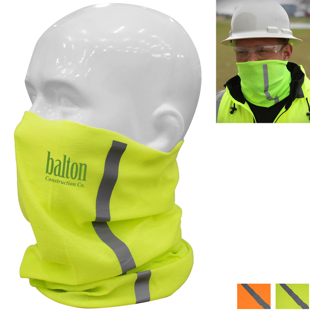 Safety Green Reflective Face MaskNeck Gaiter 