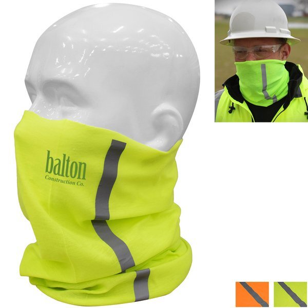 High Visibility Face Mask/Neck Gaiter with Reflective Stripe