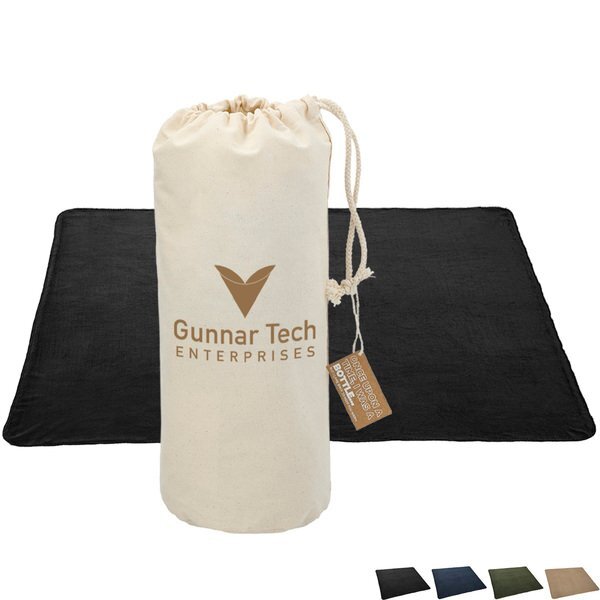 Fleece Blanket with Canvas Pouch, 100% Recycled PET, 50" x 60"