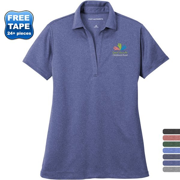 Port Authority® Heathered Silk Touch™ Performance Ladies' Polo