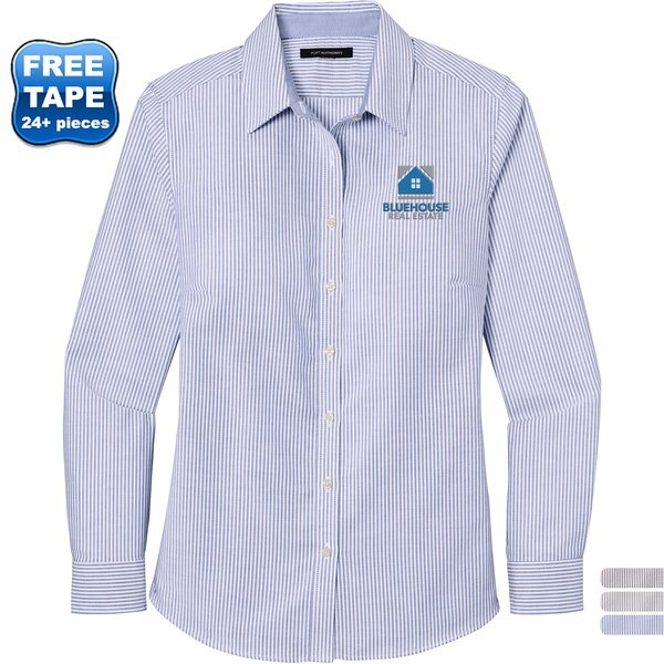 Port Authority® SuperPro™ Oxford Stripe Ladies' Shirt