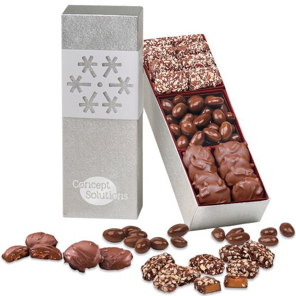 Chocolate Lovers Silver Snowflake Trio of Treats Gift Box
