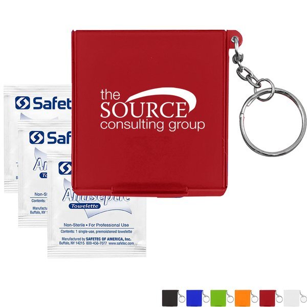 Antiseptic Wipes in Carrying Case Keychain
