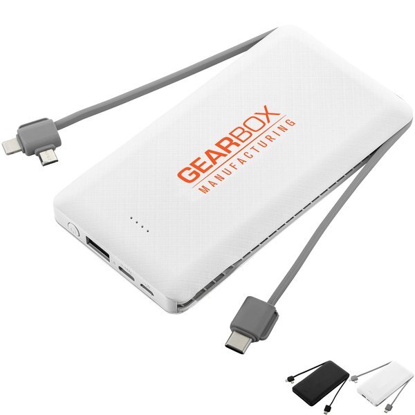 Built in Cable 3-in-1 Power Bank, 10,000mAh