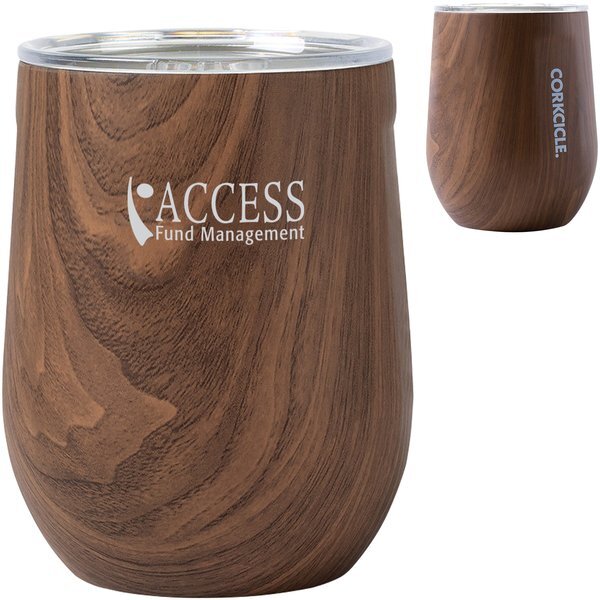 Corkcicle® Stemless Wood-Look Wine Cup, 12oz.