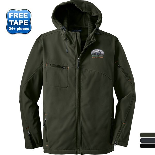 Port Authority® Textured Hooded Soft Shell Men's Jacket