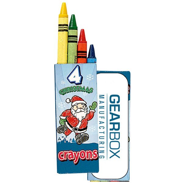 Four Pack Crayons, Christmas Design Custom