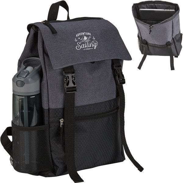 Heathered 300D Polyester Rucksack Backpack