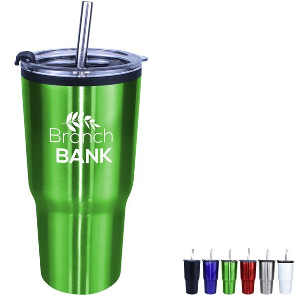 Ares Tumbler w/ Stainless Steel Straw & Flip Top Lid, 20oz.