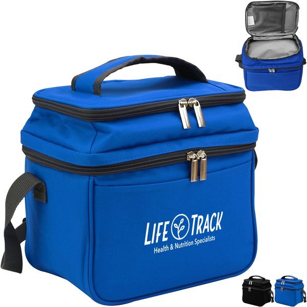 Dual Compartment 6-Can Polyester Cooler