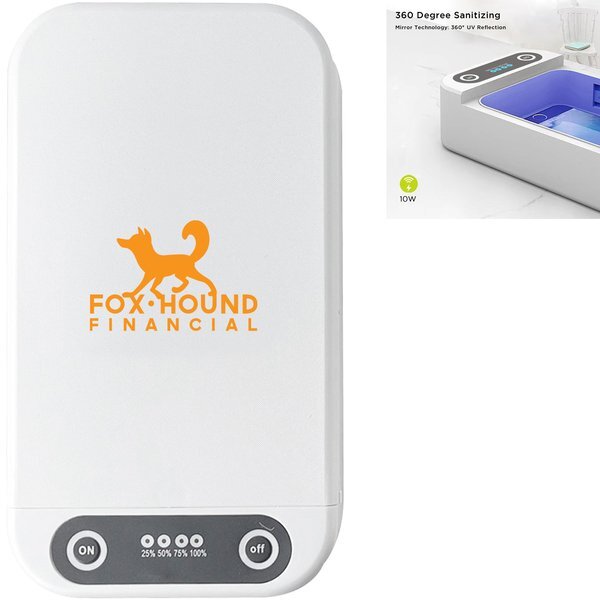 UV Light UVC Sanitizer Disinfection Box w/Interior Wireless Charger