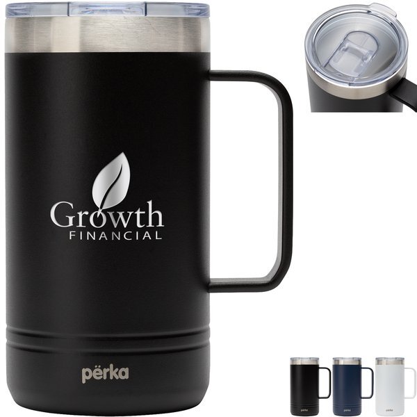 Perka® Wayfarer Double Wall Stainless Steel Mug, 24oz.