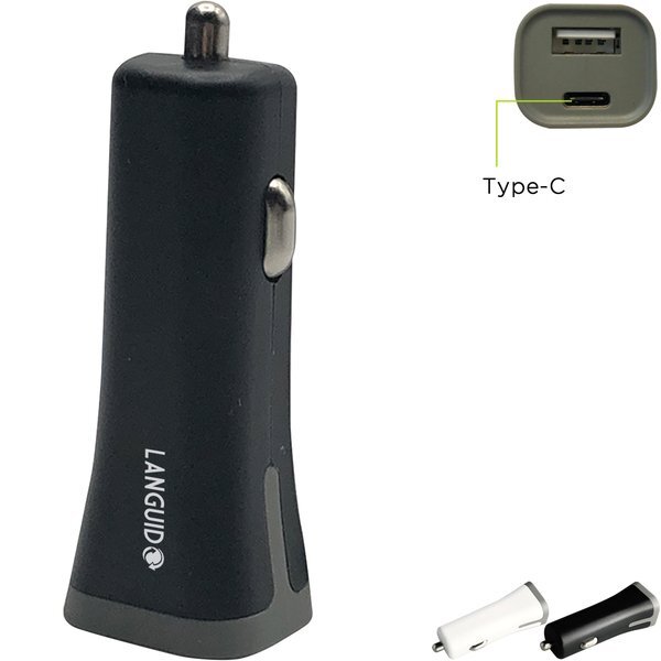 Dual USB-A and USB-C Output Port Car Charger
