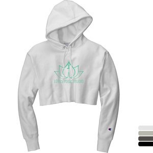 Champion® Reverse Weave® Cotton/Poly Fleece Cropped Cut-Off Ladies' Hooded Sweatshirt Champion® Reverse Weave® Cotton/Poly Fleece Cropped Cut-Off Ladies' Hooded Sweatshirt