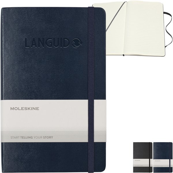 Moleskine® Hard Cover Large Double Layout Notebook, 8-1/4" x 5"