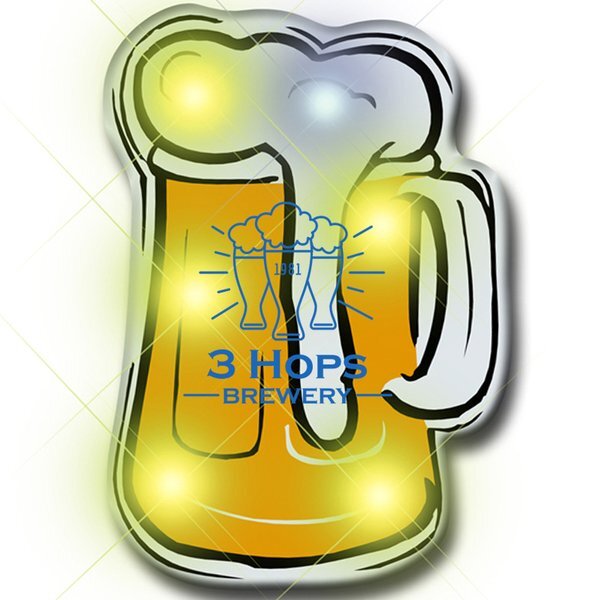 Beer Mug Flashing LED Lapel Pin