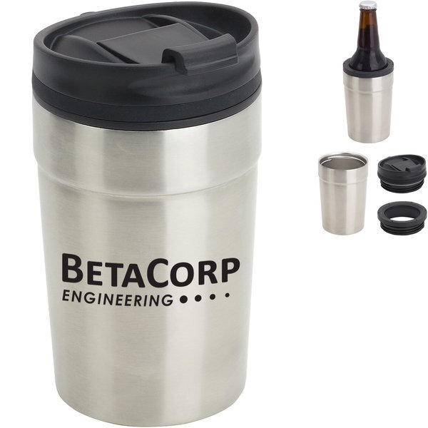 Carousal Copper-Coated Stainless Steel Tumbler & Can Cooler, 12oz.