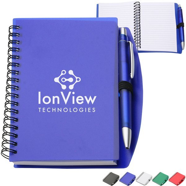 Hardcover Notebook w/ Matching Ballpoint Pen, 6-1/8" x 5-1/4"