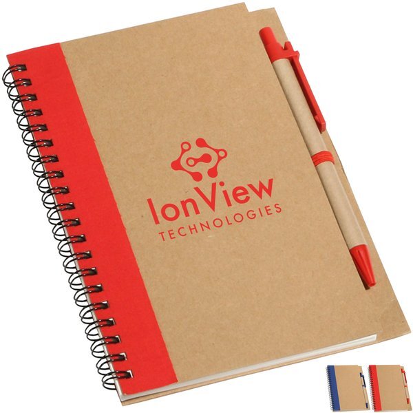 Promo Write Recycled Notebook w/ Ballpoint Pen, 7-1/8" x 5-3/8"