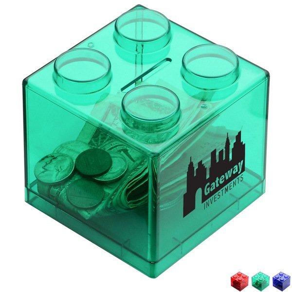 Translucent Block-Shaped Coin Bank