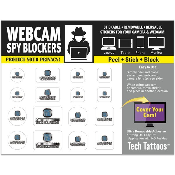Webcam Spy Blocker Tech Tattoo Sticker Sheet
