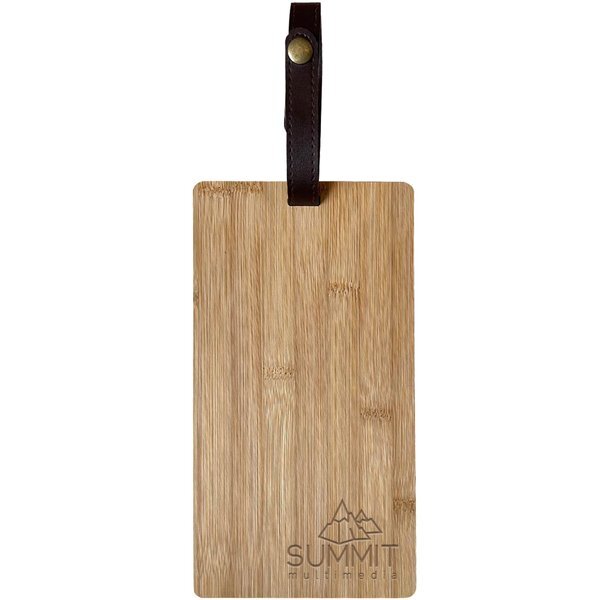 Bamboo Cutting Board w/ Leatherette Strap