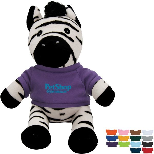 Zander Plush Zebra w/ Shirt, 6"