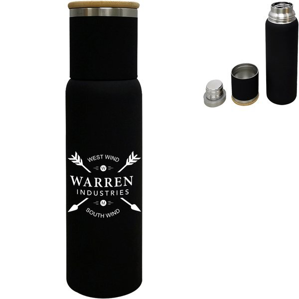 Wellington Dual Lid Double Wall Stainless Thermos, 22oz.