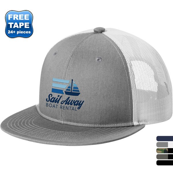 Port Authority® Structured Snapback Flat Bill Trucker Cap
