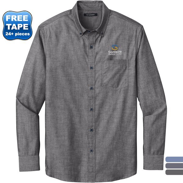 Port Authority® Long Sleeve Chambray Easy Care Men's Shirt