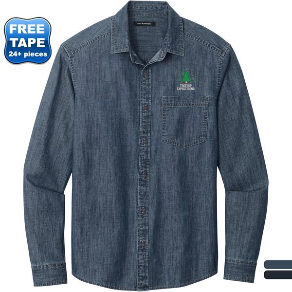 Port Authority® Long Sleeve Perfect Denim Men's Shirt