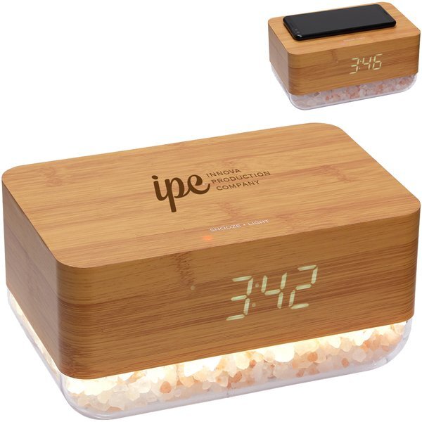 Sunrise Alarm Clock w/ Himalayan Salt Lamp & Wireless Charger