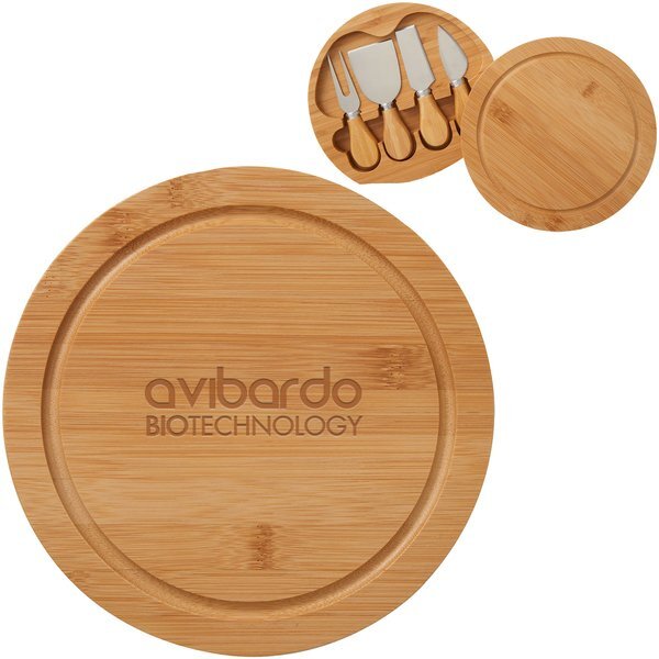 Swivel Top 5-Piece Bamboo Cheese Board Set