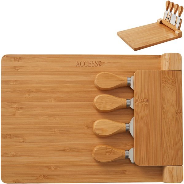 Magnetic Bamboo 5-Piece Cheese Board Set