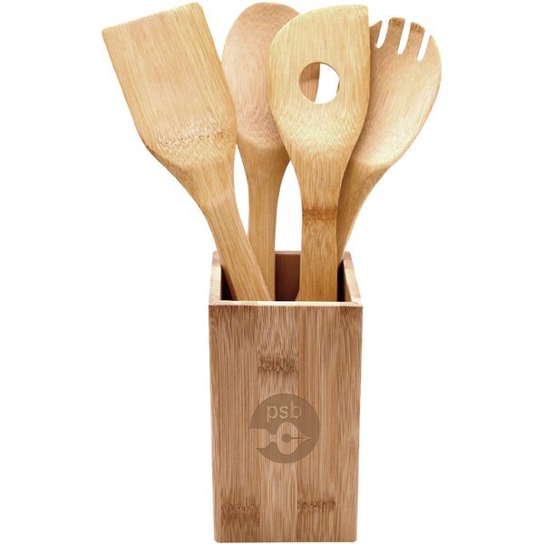 Five-Piece Bamboo Kitchen Tool Set