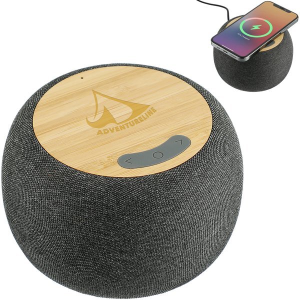 Garm Fabric & Bamboo Speaker w/ Wireless Charging