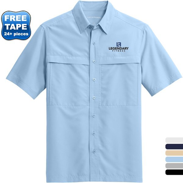 Port Authority® UV Daybreak Polyester Poplin Short Sleeve Men's Shirt
