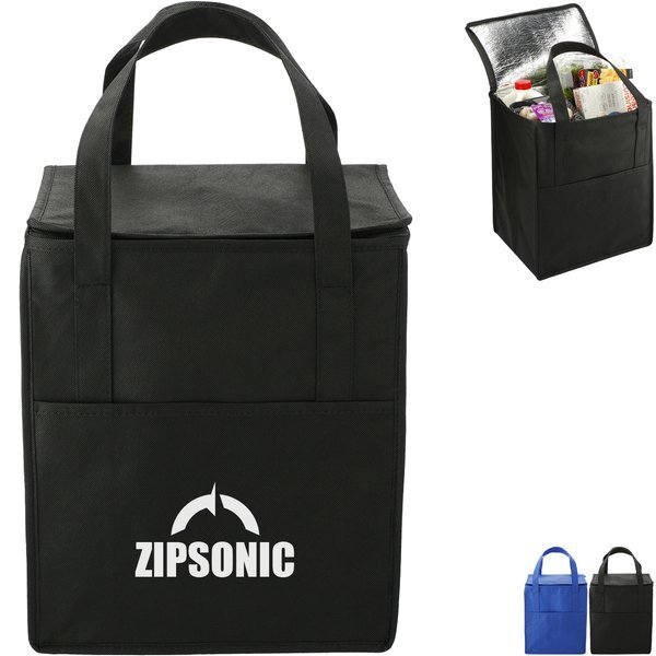 Hercules Flat Top Non-Woven Insulated Grocery Tote