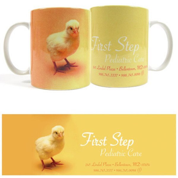 Baby Chick Design, Full Color Stoneware Mug, 11oz.