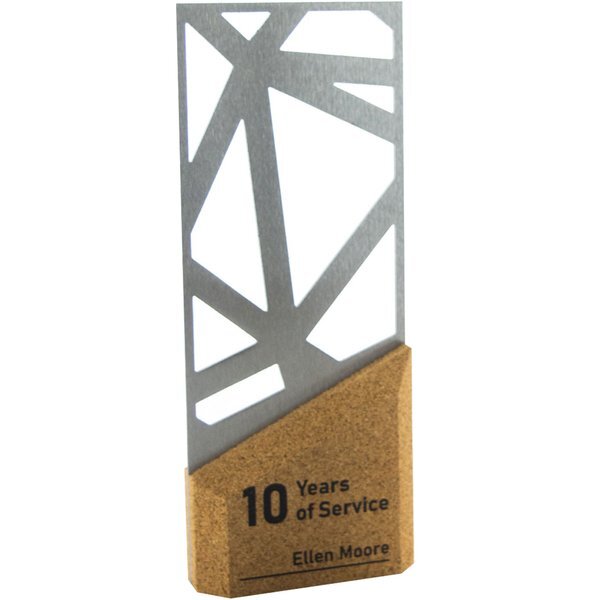 Edge Eco-Friendly Cork & Steel Vertical Award
