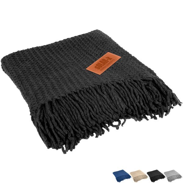 Chunky Knit Fringe Blanket, 47" x 60"
