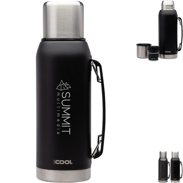 iCOOL® Silverton Double Wall Vacuum Insulated Stainless Steel Water Bottle, 34oz.
