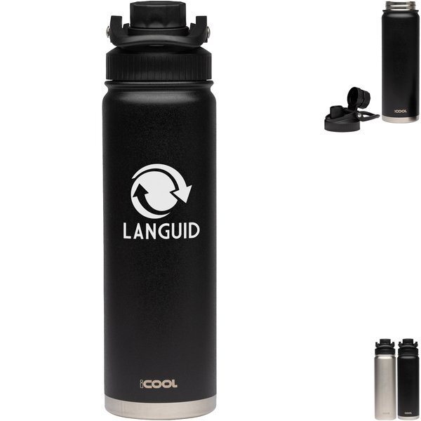 iCOOL® Durango Double Wall Stainless Steel Water Bottle, 24oz.
