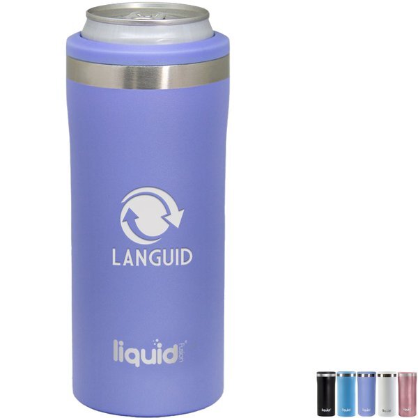 Liquid Fusion® Double Wall Stainless Steel Skinny Can Cooler, 12oz.