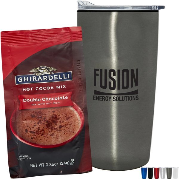 Ghirardelli® Hot Chocolate & Straight Tumbler w/ Plastic Liner Gift Set
