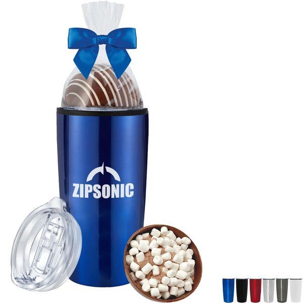 Classic Milk Hot Chocolate Bomb & Straight Tumbler w/ Plastic Liner Gift Set