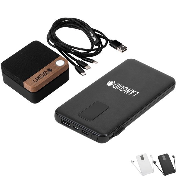 Power Bank, Bluetooth Speaker, and Cable Gift Set