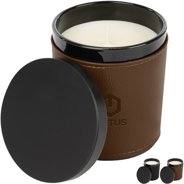 Vanilla Scented Candle w/ Leatherette Sleeve